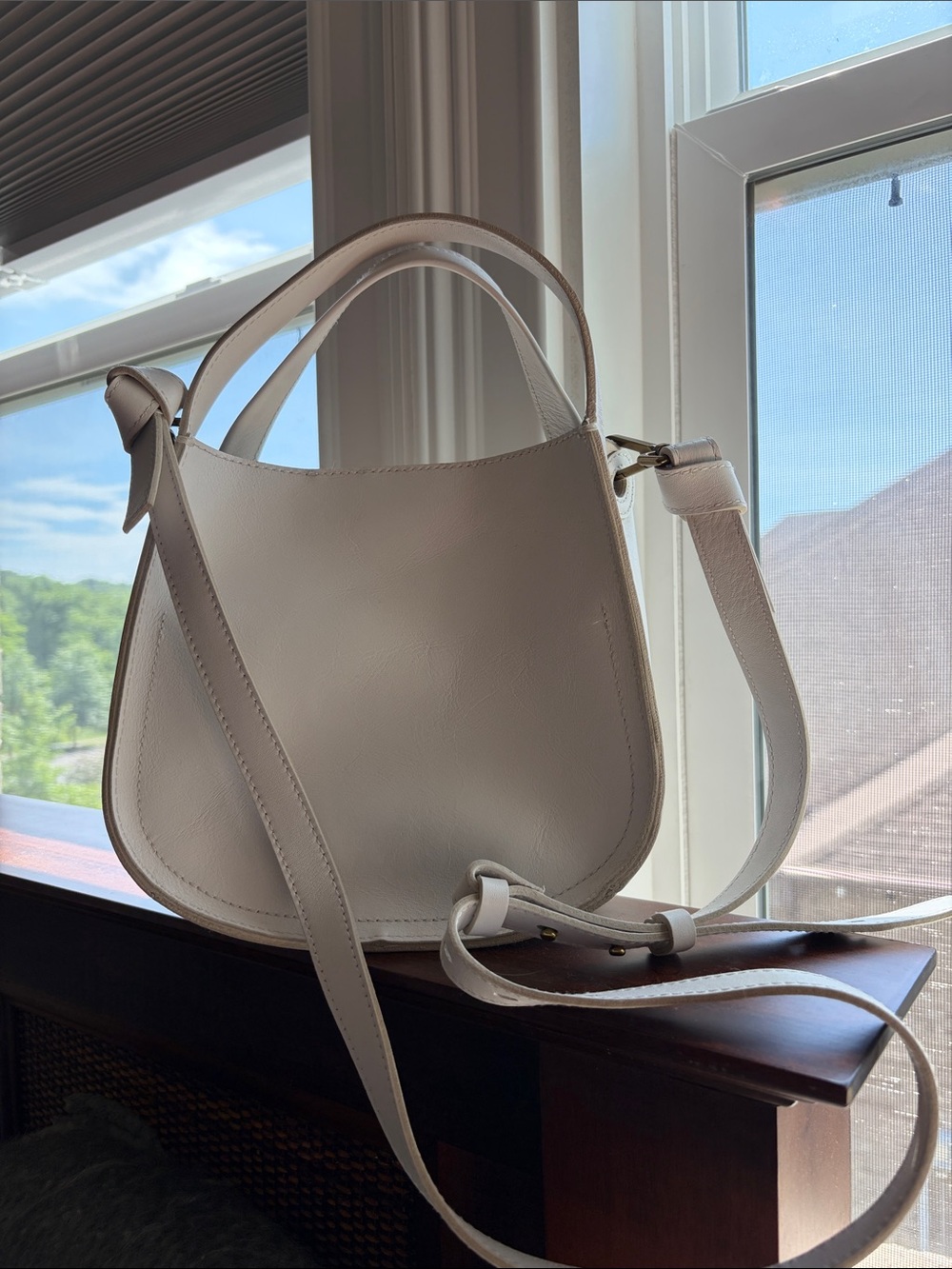 NWT Madewell White Leather Crossbody Bag - Classic Women’s Handbag